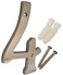 QCAA Traditional Heavy Solid Brass House Number 4 6 Matte Nickel 1 Pack Made in Taiwan