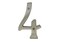QCAA Traditional Heavy Solid Brass House Number 4 6 Matte Nickel 1 Pack Made in Taiwan