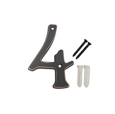 QCAA Traditional Heavy Solid Brass House Number 4 6 Venetian Bronze 1 Pack Made in Taiwan