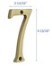 QCAA Traditional Heavy Solid Brass House Number 7 4 Polished Brass Lacquered 1 Pack Made in Taiwan