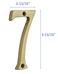 QCAA Traditional Heavy Solid Brass House Number 7 4 Polished Brass Lacquered 1 Pack Made in Taiwan