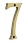 QCAA Traditional Heavy Solid Brass House Number 7 4 Polished Brass Lacquered 1 Pack Made in Taiwan