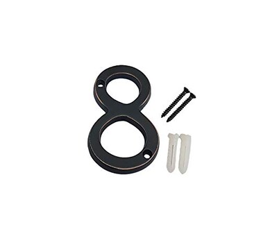 QCAA Traditional Heavy Solid Brass House Number 8 4 Venetian Bronze 1 Pack Made in Taiwan