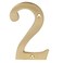 SKANDH Skandh Solid Brass 4 inch Yellow House Address Numbers 2 Polished Brass Lacquered
