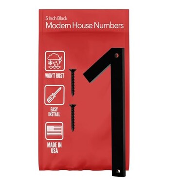 Discovered Designs 5 1 Modern Address House Numbers for Outside Easy to Install 3D Matte Black Acrylic Individual Numbers for Address on House Weatherproof No Rust Made in USA Includes 2 34 Screws D