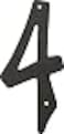 Hillman HIllman 841624 4Inch NailOn Black Die Cast Aluminum House Number 4