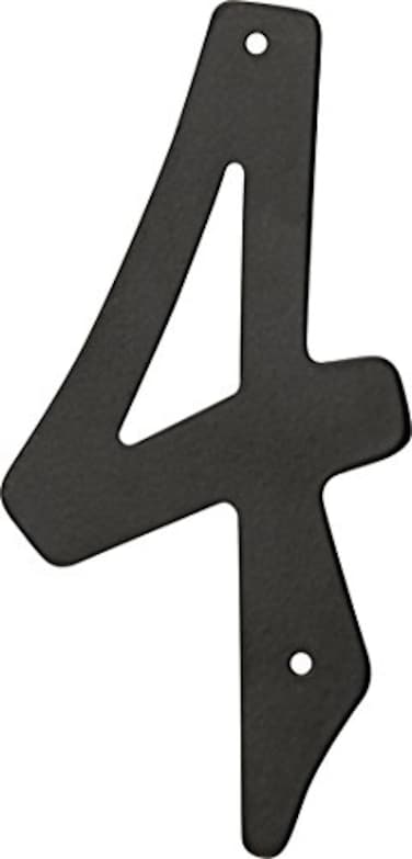 Hillman HIllman 841624 4Inch NailOn Black Die Cast Aluminum House Number 4
