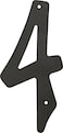 Hillman HIllman 841624 4Inch NailOn Black Die Cast Aluminum House Number 4