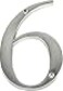 Hillman Distinctions by 843326 4Inch Brushed Nickel FlushMount House Number 6