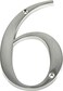 Hillman Distinctions by 843326 4Inch Brushed Nickel FlushMount House Number 6