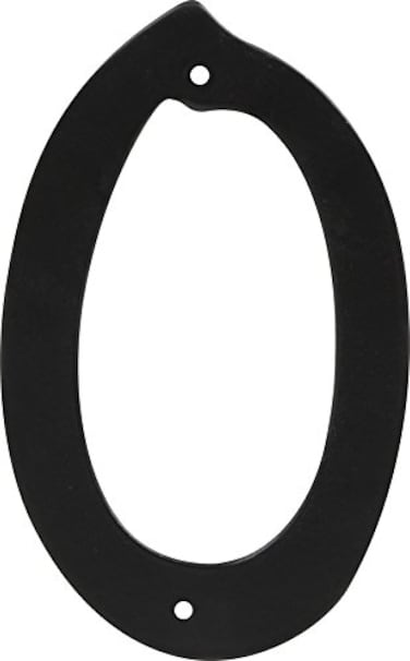 Hillman HIllman 841616 4Inch NailOn Black Die Cast Aluminum House Number 0