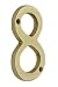 QCAA Traditional Heavy Solid Brass House Number 8 4 Polished Brass Lacquered 1 Pack Made in Taiwan