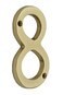 QCAA Traditional Heavy Solid Brass House Number 8 4 Polished Brass Lacquered 1 Pack Made in Taiwan