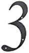 Hillman 847377 Black House Number 3 6Inch Nail Plastic