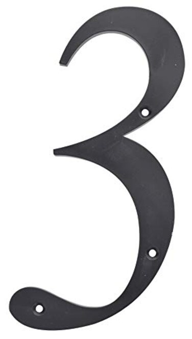 Hillman 847377 Black House Number 3 6Inch Nail Plastic