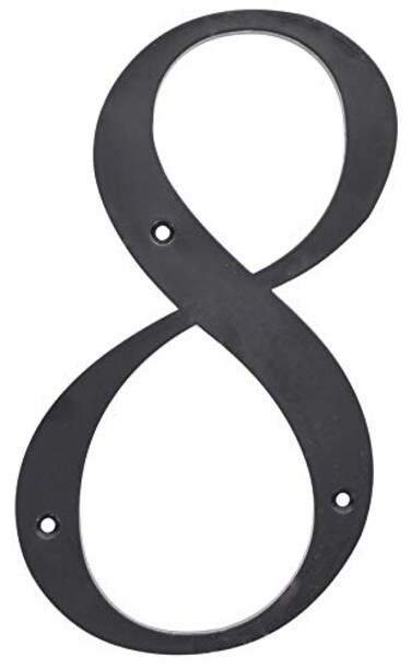 Hillman 847382 Black House Number 8 6Inch Nail Plastic