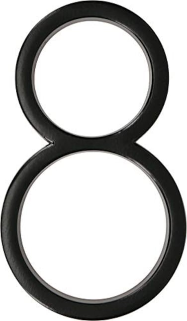 HILLMAN Distinctions Distinctions Floating House Number 8 Black 5 Zinc DieCast Address Number for Front Door Mailbox Wall and Exterior House Address Display Flush or Floating Mount Hardware Included