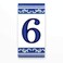 Kantu 2113017 Castilla Ceramic Tile Address Number 6 2 in x 4 in Blue Each