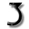 NACH Floating House Numbers 4 inch Aluminum Black House Numbers for Outside Number 3 Door Numbers with Mounting Hardware