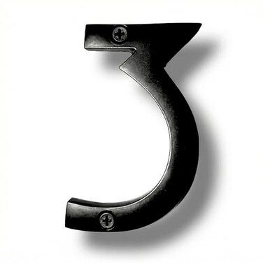 NACH Floating House Numbers 4 inch Aluminum Black House Numbers for Outside Number 3 Door Numbers with Mounting Hardware