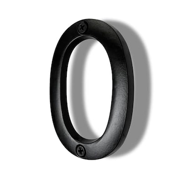 NACH Floating House Numbers 4 inch Aluminum Black House Numbers for Outside Number 0 Door Numbers with Mounting Hardware