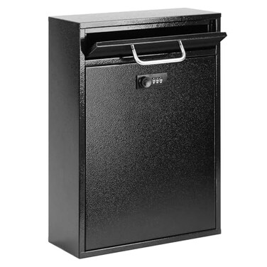 KYODOLED Steel Combination Lock Mail Boxes Outdoor Locking Wall Mount Mailbox Security Lock Drop Box Collection Boxes 162H x 112L x 46W Inches Black X Large