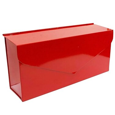 NACH Red Envelope Wall Mount Mailbox Rust Resistant Metal Mailbox Red Mailbox Wall Mount Mailboxes for Outside Wall Mount Outdoor Mailboxes Wall Mailbox 141 x 35 x 6 Inches MB6915RED