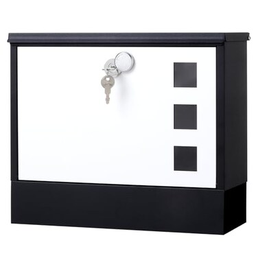Jssmst Locking Mailbox Wall Mounted Vertical mailboxes with Key Lock and Newspaper Compartment Key Lock Drop Box Large Capacity 143 x 38 x 118 Inch WhiteSMHPB911WN