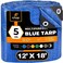 Xpose Safety Better Blue Poly Tarp 12 x 18 Multipurpose Protective Cover Lightweight Durable Waterproof Weather Proof 5 Mil Thick Polyethylene by