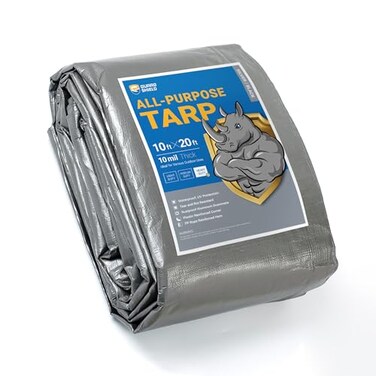 GUARD SHIELD Heavy Duty Tarp 10x20 Feet SilverBlack Multi Purpose Thick Waterproof Poly Tarp Cover 10mil