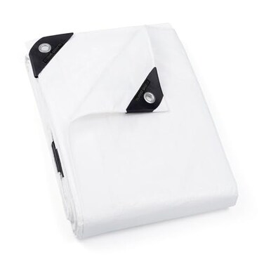 GUARD SHIELD Tarp White 9x9 Feet Multi Purpose Waterproof Poly Tarp Cover 5mil