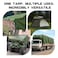 Hanjet Heavy Duty Tarp 9mil Waterproof Outdoor Tarps MultiPurpose Tear and Rip Proof UV Resistant Green Tarpaulin with Reinforced Grommets and Edges 8 x 10