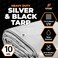 Xpose Safety Heavy Duty Poly Tarp 20 x 40 10 Mil Thick Waterproof UV Blocking Protective Cover Reversible Silver and Black Laminated Coating Grommets by