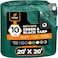 Xpose Safety Heavy Duty Poly Tarp 20 Feet x 20 Feet 10 Mil Thick Waterproof UV Blocking Protective Cover Reversible Green and Black Laminated Coating Grommets by
