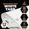 Xpose Safety Heavy Duty White Poly Tarp 12 X 20 Multipurpose Protective Cover Durable Waterproof Weather Proof Rip and Tear Resistant Extra Thick 12 Mil Polyethylene by