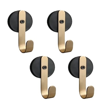 Awexilup 4 PCS Magnetic Hooks Wreath Hanger for Front Door Heavy Duty Strong Magnet Hooks with Metal Hook for Hanging Refrigerator Home Kitchen Office Gold