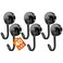 FINDMAG Magnetic Hooks 40Lbs Strong Magnet Hooks for Cruise Cabins Powerful Neodymium Magnets with Hooks for Hanging Black Magnetic Hooks for Fridge Whiteboard Kitchen Toolbox