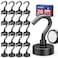 Junarter 20 Pack Magnetic Hooks 30lbs Magnet Hooks for Cruise Cabins Black Strong Magnetic Hooks Heavy Duty Magnets with Hooks Metal Magnetic Hook for Hanging Hook Magnets for Home Decor