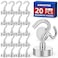 Junarter 20 Pack Magnetic Hooks 30lbs Magnet Hooks for Cruise Cabins Strong Magnetic Hooks Heavy Duty Magnets with Hooks Metal Magnetic Hook for Hanging Hook Magnets for Classroom Decor Grill