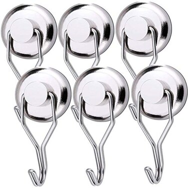 Elefama Magnetic Hooks Cruise 40LBS Heavy Duty Magnet Hooks for Fridge HangingStrong Black Magnetic Hook Hanger Small Magnets with Hooks for Whiteboard Classroom Cruising Grill Tools Refrigerator Meta