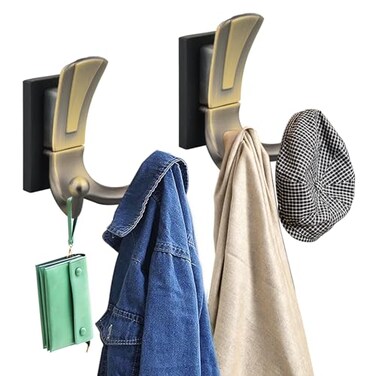 MUTUACTOR Magnetic Coat Hangers Heavy Duty2PCS AntiSlip Strong Magnetic Hooks for HangingBrass Hooks for Storing Bags Towels Purse Backpack Coats in Home Office