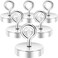 Neosmuk Magnetic Eyeblot Hooks 80lb Heavy Duty Extra Strong Magnet Hook with Eye Bolt for Cruise CabinMagnet Eyelet Hanger for Hanging Cruise Essentials HookSilver 6 Pack