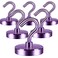 Neosmuk Magnetic Hooks 130lb Heavy Duty Purple 6 Pack