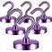 Neosmuk Magnetic Hooks 130lb Heavy Duty Purple 6 Pack
