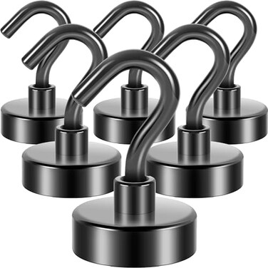 Neosmuk Magnetic Hooks 85lb Heavy Duty Grey 6 Pack