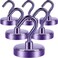 Neosmuk Magnetic Hooks 85lb Heavy Duty Purple 6 Pack