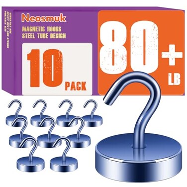 Neosmuk Magnetic Hooks Cruise Ship Essentials 80lb Heavy Duty Magnetic Hooks for Cruise Cabins Refrigerator Grill Hanging and Travel Extra Strong MustHaves Magnet HookNavyblue
