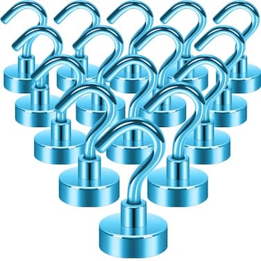 Neosmuk Magnetic Hooks Heavy Duty 30lb Strong Magnet Hook for Cruise Cabins Cruise Essentials 2026 for Hanging Metal Wall Refrigerator Hangers RoyalBlue 15 Pack