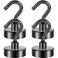 Neosmuk Magnetic Hooks Heavy Duty 85lb Strong Magnet with Hook for Fridge Super Neodymium Extra Strength Industrial Hooks for Hanging Magnetic Hanger for Toolbox Cruise GrillGunmetal4 Pack