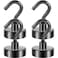 Neosmuk Magnetic Hooks Heavy Duty 85lb Strong Magnet with Hook for Fridge Super Neodymium Extra Strength Industrial Hooks for Hanging Magnetic Hanger for Toolbox Cruise GrillGunmetal4 Pack